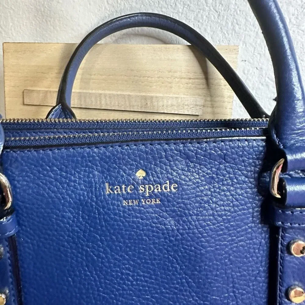 Kate Spade Women’s Blue Mulberry Street Pebbled Leather Bag